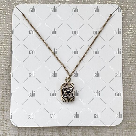 Cabi Diary Gold Tone Locket Necklace NWT - Picture 1 of 10